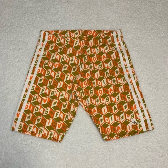 Adidas x Farm Rio Women Allover Print Biker Shorts - Picture 1 of 9